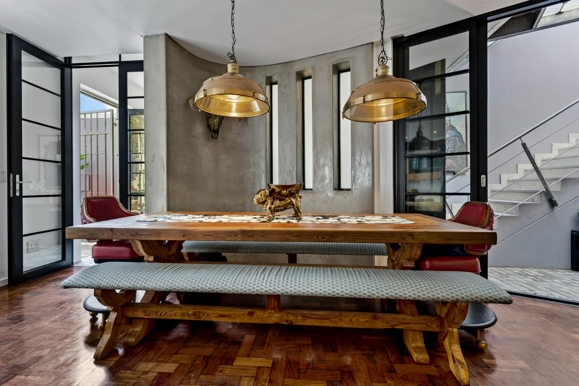 The dining table at Casa Dias set for a shared meal